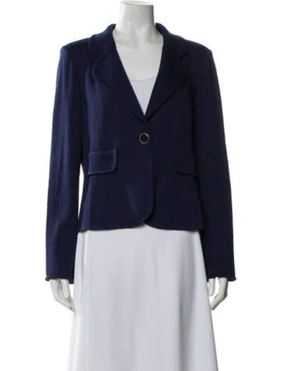 Pre-owned St John Wool Blazer In Blue