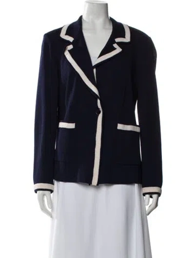 Pre-owned St John Wool Blazer In Blue
