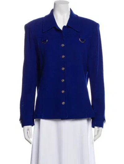Pre-owned St John Wool Blazer In Blue