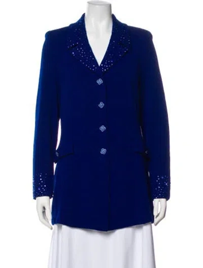 Pre-owned St John Wool Blazer In Blue