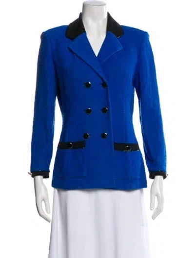 Pre-owned St John Wool Blazer In Blue