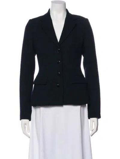 Pre-owned St John Wool Blazer In Blue