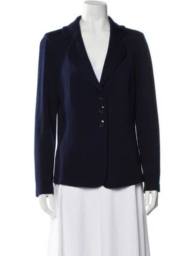 Pre-owned St John Wool Blazer In Blue