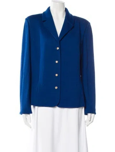 Pre-owned St John Wool Blazer In Blue