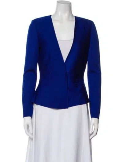 Pre-owned St John Wool Blazer In Blue