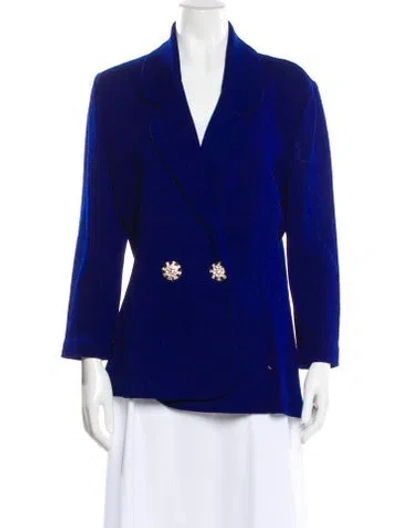 Pre-owned St John Wool Blazer In Blue