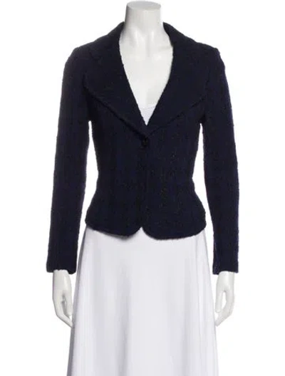 Pre-owned St John Wool Blazer In Blue