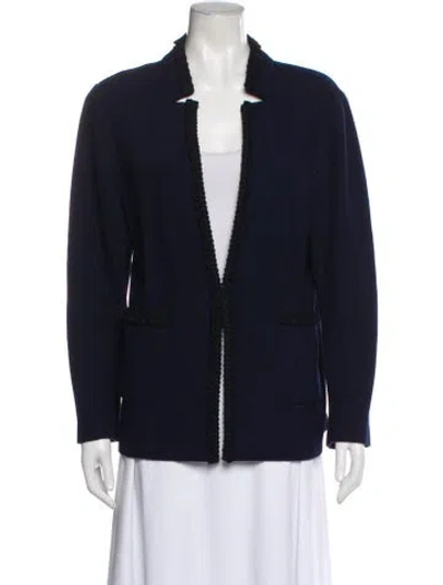 Pre-owned St John Wool Blazer In Blue