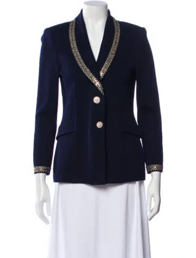 Pre-owned St John Wool Blazer In Blue