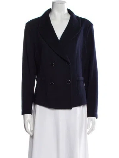 Pre-owned St John Wool Blazer In Blue