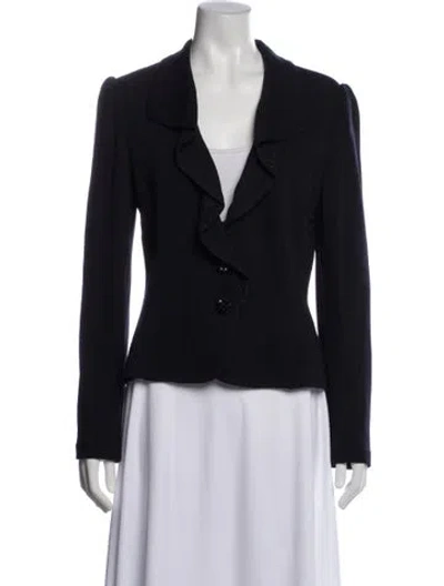 Pre-owned St John Wool Blazer In Blue