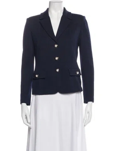 Pre-owned St John Wool Blazer In Blue