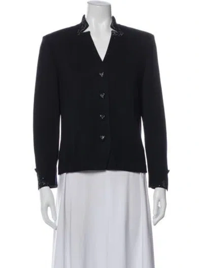 Pre-owned St John Wool Blazer In Blue