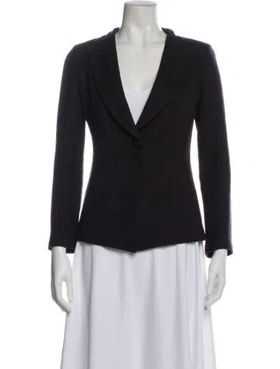 Pre-owned St John Wool Blazer In Blue