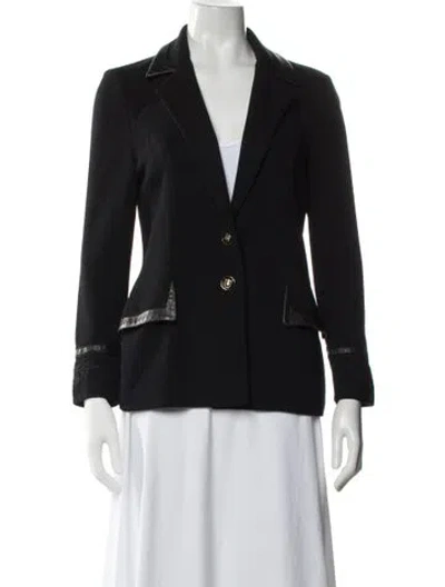 Pre-owned St John Wool Blazer In Blue