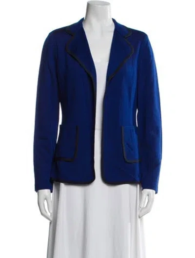 Pre-owned St John Wool Blazer In Blue