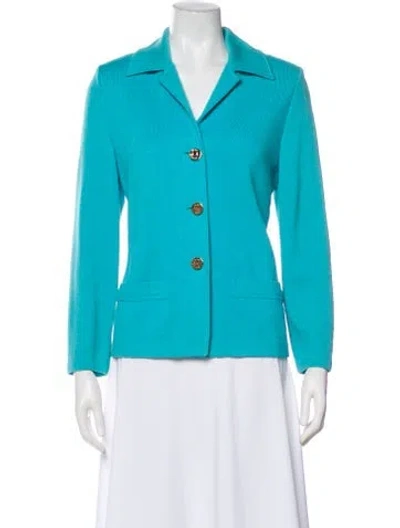 Pre-owned St John Wool Blazer In Blue