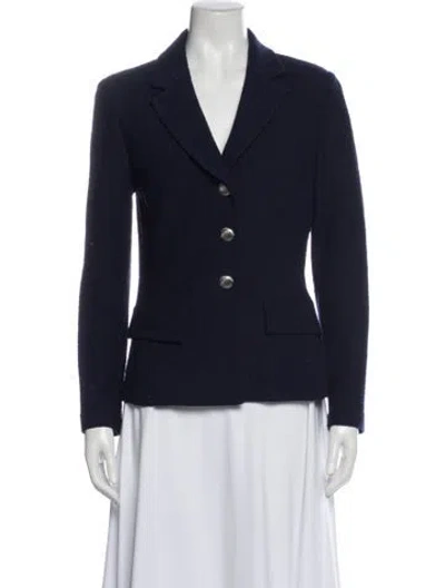 Pre-owned St John Wool Blazer In Blue