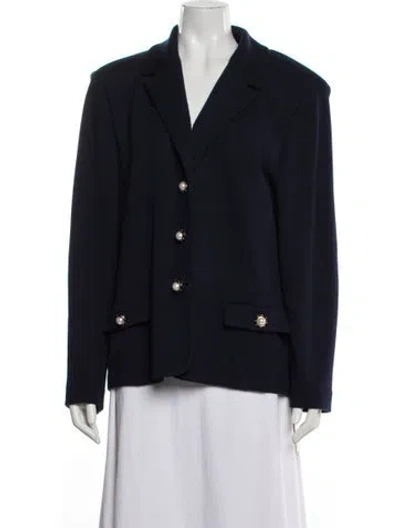Pre-owned St John Wool Blazer In Blue
