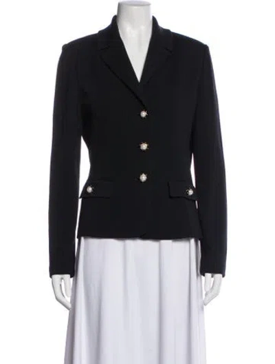 Pre-owned St John Wool Blazer In Blue