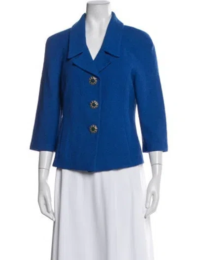 Pre-owned St John Wool Blazer In Blue
