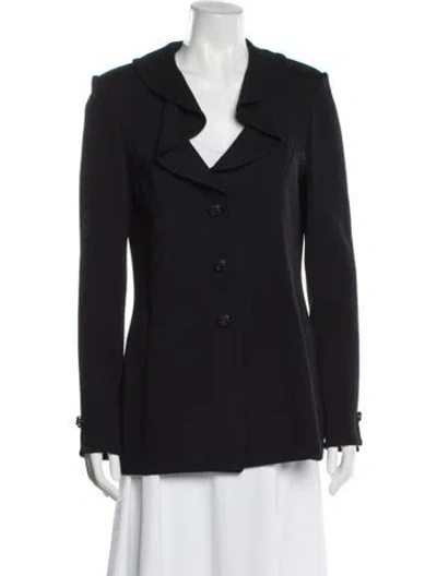 Pre-owned St John Wool Blazer In Blue