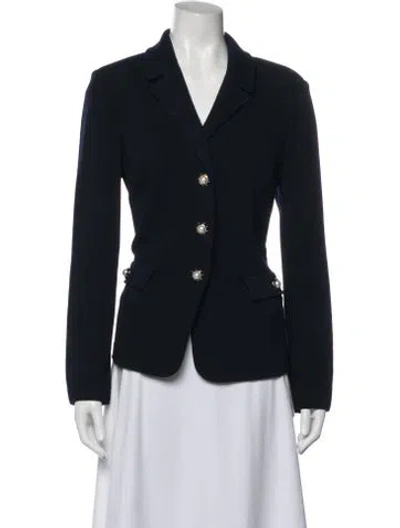 Pre-owned St John Wool Blazer In Blue