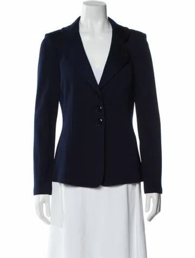 Pre-owned St John Wool Blazer In Blue