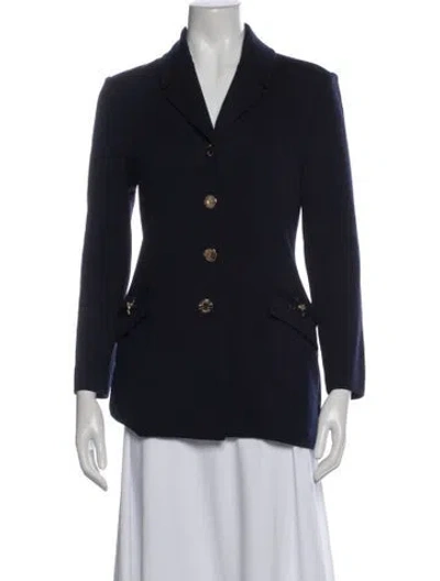 Pre-owned St John Wool Blazer In Blue