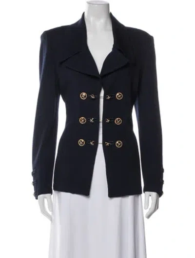 Pre-owned St John Wool Blazer In Blue