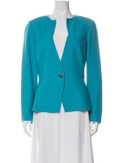 Pre-owned St John Wool Blazer In Blue
