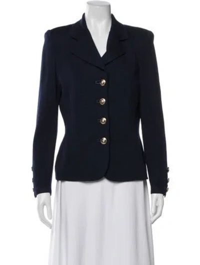 Pre-owned St John Wool Blazer In Blue