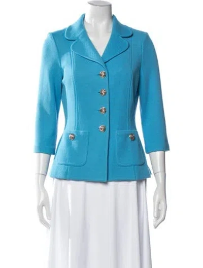 Pre-owned St John Wool Blazer In Blue