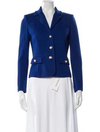 Pre-owned St John Wool Blazer In Blue