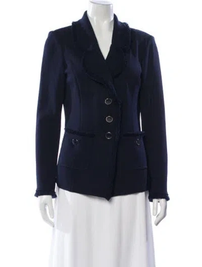 Pre-owned St John Wool Blazer In Blue