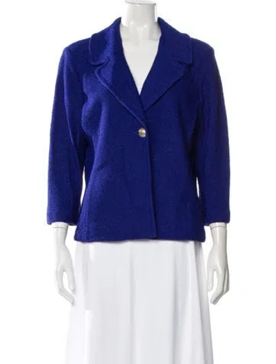 Pre-owned St John Wool Blazer In Blue