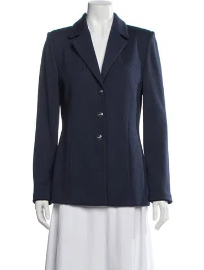 Pre-owned St John Wool Blazer In Blue