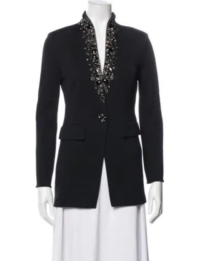 Pre-owned St John Wool Blazer In Blue
