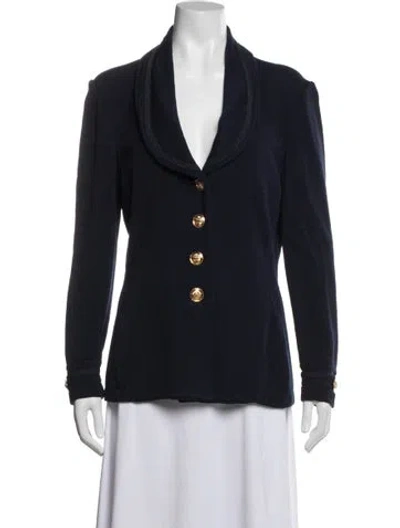 Pre-owned St John Wool Blazer In Blue