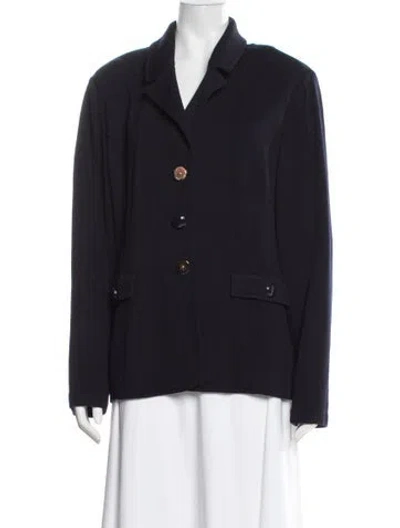 Pre-owned St John Wool Blazer In Blue
