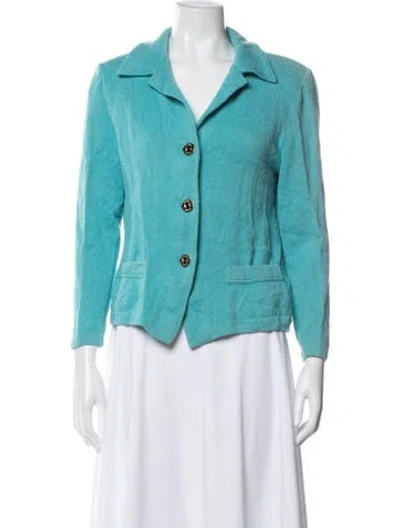 Pre-owned St John Wool Blazer In Blue