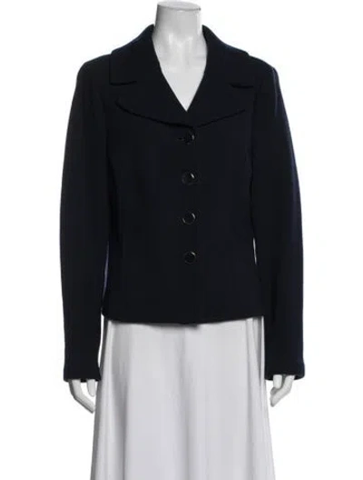 Pre-owned St John Wool Blazer In Blue
