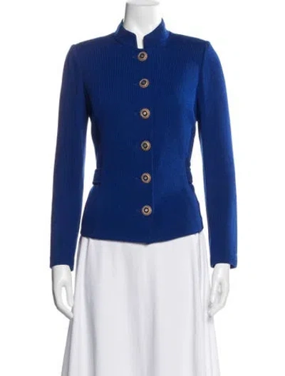 Pre-owned St John Wool Blazer In Blue