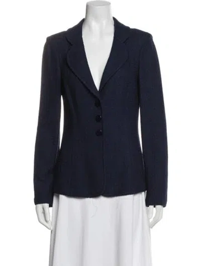 Pre-owned St John Wool Blazer In Blue