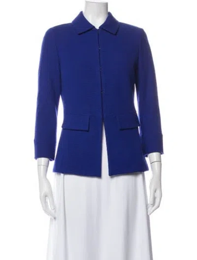 Pre-owned St John Wool Blazer In Blue