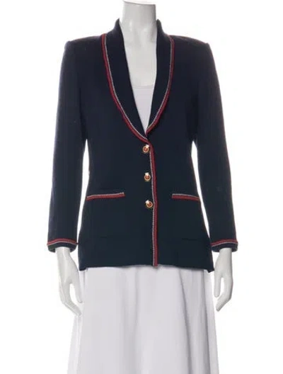 Pre-owned St John Wool Blazer In Blue
