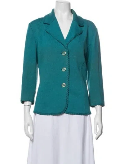 Pre-owned St John Wool Blazer In Blue