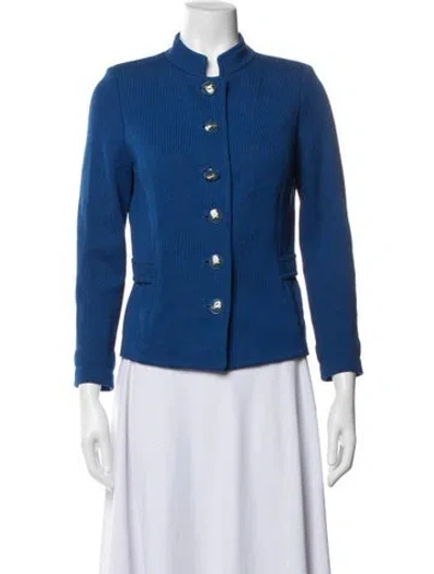 Pre-owned St John Wool Blazer In Blue