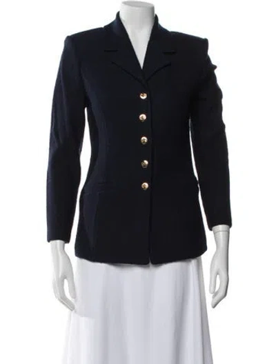 Pre-owned St John Wool Blazer In Blue