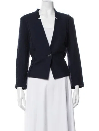 Pre-owned St John Wool Blazer In Blue